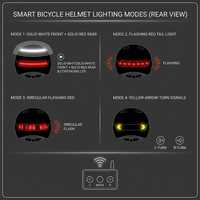Casque de vélo intelligent à LED avec clignotants, rechargeable par USB, réglable, pour la sécurité cycliste