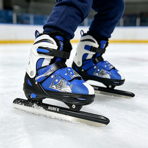 Patins à glace réglables pour enfants, doublure chaude, bottes de patinage sur glace pour enfants, chaussures de patinage sur glace pour débutants, acier inoxydable, taille 30-45 - Product Image 1