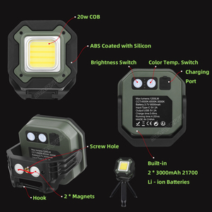<span class=keywords><strong>Lampe</strong></span> de travail rechargeable STARYNITE CRI 90 1400LM, <span class=keywords><strong>batterie</strong></span> 6000mAh 21700, <span class=keywords><strong>lampe</strong></span> LED magnétique <span class=keywords><strong>pour</strong></span> mécanicien, 3 modes de couleur, <span class=keywords><strong>batterie</strong></span> externe - Product Image 2