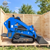 Pengiriman Gratis Mini Skid Steer FULCORE 795kg Berat Operasi Operasi di Ruang Sempit untuk Penanganan Gudang Mini Loader