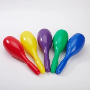 Maracas en plastique colorées brillantes, shakers à sable monobloc, jouets de percussion pour fêtes, concerts et maternelles - Product Image 1