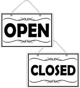 Direktverkauf ab Werk Beidseitig Verwendbares Umkehrbares 'Kommt Hinüber, Wir Sind Geöffnet und Leider Sind Wir Geschlossen' Schild Geschäftsschild für Außenbereich - Product Image 2