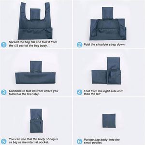 Custom Shopping Grocery Gifts Lightweight Reusable Washable Folding <b>Large</b> Colored Polyester Tote Bag - Product Image 6