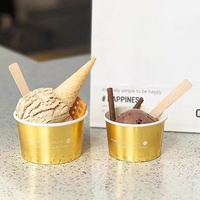 Vente en gros de gobelets en papier personnalisés avec impression de logo 4oz 6oz 8oz gobelets jetables pour crème glacée de différentes tailles avec impression de logo populaire