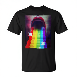 T-shirt esthétique LGBTQ Vaporwave Glitch, style rétro Synthwave, unisexe, taille adulte - Product Image 2