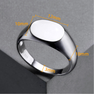 Hailer Wholesale Price Personalized Custom logo 925 Sterling <strong>Silver</strong> Wedding Blank Signet <strong>Rings</strong> for <strong>Men</strong> - Product Image 4