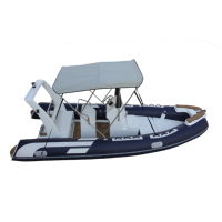 Bateau semi-rigide de luxe Zhenbo Deep V à double pont, gonflable, pour excursions touristiques, avec console et direction hydraulique Rib-520C