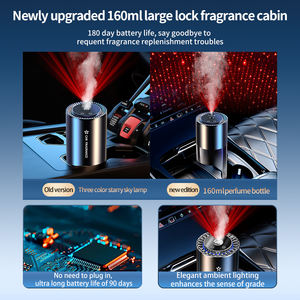 Ambientador Inteligente para Auto de 160 ml de Gran Capacidad, Purificador de Aire para Auto con Difusor de Aroma en Aerosol y Luz de Cielo Estrellado Rojo - Product Image 4