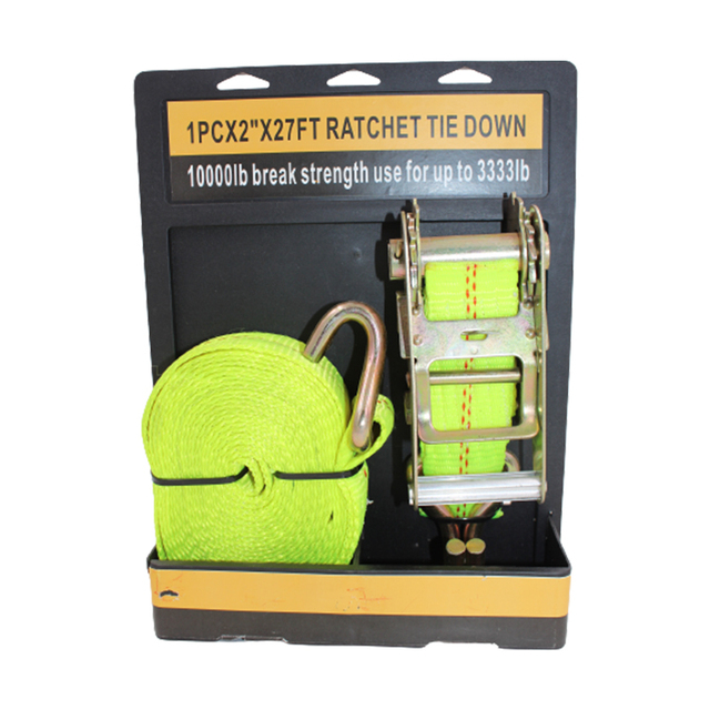 Grandlifting Chinese 2'' 10000lb 100% Polyester Standard Ratchet Tie Down Straps with Double J-Hook GS/CE Certified