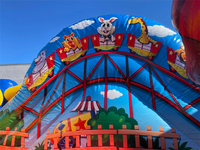Parcours d'obstacles gonflable commercial en PVC pour enfants, thème cirque et fête foraine, aire de jeux gonflable pour événements à louer