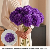 Bouquet d'hortensias artificiels rose poudré style INS, décoration florale pour arrière-plan de scène de mariage et allée centrale