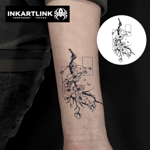 INKARTLINK <span class=keywords><strong>Tatouage</strong></span> semi-permanent personnalisé à l'encre Jagua, motif fleur de <span class=keywords><strong>cerisier</strong></span>, imperméable, longue durée (1-2 semaines) - Product Image 2