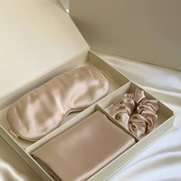 Ensemble cadeau de taie d'oreiller et masque pour les yeux en soie 100% de luxe pour un usage domestique, pour les cadeaux de mariage et de demoiselles d'honneur
