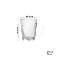 Mug en verre craquelé à rayures verticales minimalistes, tasse à eau, tasse à boisson, tasse à thé, tasse à bière avec poignée