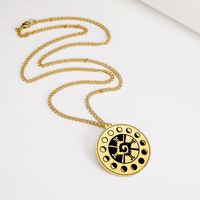 Colliers pendentifs Myshape Azulejo, symbole de la divinité maya Hunab Ku, bijoux en acier inoxydable, talisman pour hommes