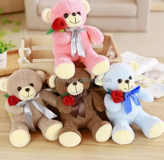 Free sample Artificial Flower Rose Teddy Bear Foam Flower Rose Teddy Bear For Valentine's Gift Toys Mother's Day