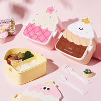 Draagbare lunchbox voor studenten, lichte maaltijd, fruitbox, nieuwe creatieve cakevormige lunchbox, kinderlunchbox met deksel