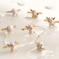 FORWELLENY Adorable breloque mouton 3D amusante multi-expressions en céramique, clips décoratifs pour Whoop 5.0/4.0, pour femmes et filles
