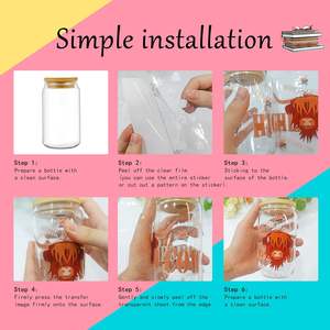 สติกเกอร์ติดแก้วขนาด 16 ออนซ์ ลายการ์ตูนน่ารักสำหรับครู  แบบ UV DTF  ลายดินสอ แอปเปิ้ล ไม้บรรทัด - Product Image 6