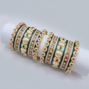 PADMAWATI <b>BANGLES</b> PRIVATE LIMITED Luxury Tungsten Gold Plated High Quality Women's <b>Bangles</b> Set Indian Bridal Wedding Gift - Product Image 2