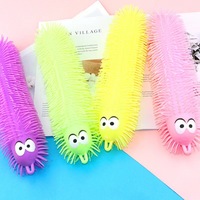 Balle anti-stress en plastique Caterpillar, jouet sensoriel souple et scintillant pour adolescents et adultes