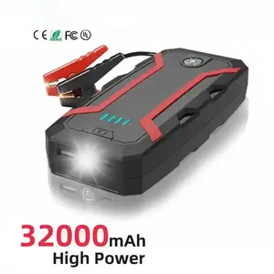 Tragbarer 32000 mah Super kondensator Jumper Akku Car Booster Lithium Power Bank Starthilfe mit Luft kompressor