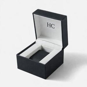 Caja de Reloj de Diseño de Lujo con Tapa Abatible, Caja de Almacenamiento de Joyas de Cuero PU, Almohada de Cuero Sintético para Reloj, Estampado en Relieve, Logotipo Personalizado, Venta al Por Mayor - Product Image 1