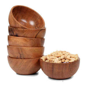 Tazón de Madera Moderno Hecho a Mano con Diseño Impreso, Ecológico, para Servir Ensaladas, Sopas, Arroz, para el Hogar, Hotel, Restaurante - Product Image 5