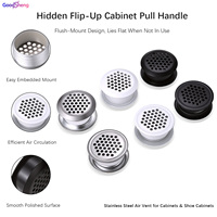 Grille d'aération ronde encastrée pour meuble, grille de ventilation pour armoire à chaussures et placard
