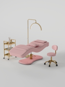 High-End Luxury Curved <b>Foldable</b> Portable Modern Metal Massage Bed with High-Density Foam - Product Image 2