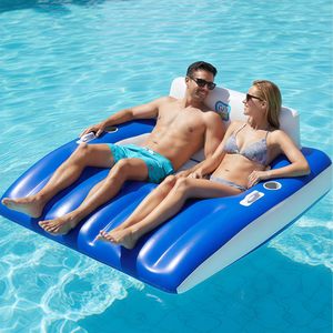 Wholesale Outdoor Inflatable Pool Lounge Float for Adults Large Swimming Sofa Mesh Recliner with Cup Holder Lake River Party - Product Image 1