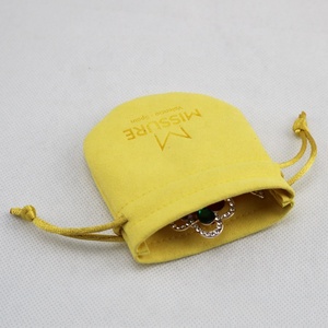 Pochette d'emballage pour bijoux en microfibre suédée sur mesure avec cordon de serrage en velours rond et logo - Product Image 4