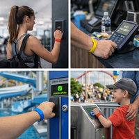 Bracelet Smart Mifare Classic 1k étanche avec logo personnalisé Bracelets RFID 13.56MHz programmable en silicone pour gymnastique paiement NFC
