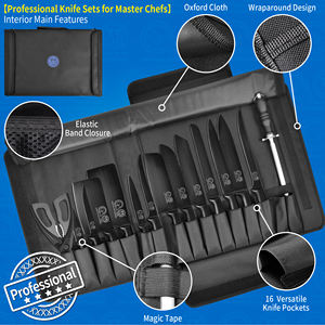 Juego <span class=keywords><strong>de</strong></span> Cuchillos <span class=keywords><strong>de</strong></span> Cocina con Mango Recubierto, Impermeables, con Bolsa <span class=keywords><strong>de</strong></span> Tela Oxford Portátil, Cuchillo <span class=keywords><strong>de</strong></span> Chef, Cuchillo Chino para Cortar, Cuchillo <span class=keywords><strong>de</strong></span> Cocina - Product Image 4