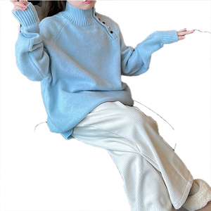 Pull à col roulé tendance pour enfants, personnalisable, pour filles, style tendance sur internet, nouveau style d'hiver pour les grands enfants - Product Image 5