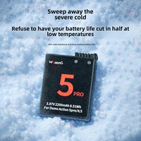 Batería de Litio Recargable de Alta Capacidad de 2200 mAh con Cargador USB de Doble Ranura para DJI Osmo Action3 Action4 Action5 Pro