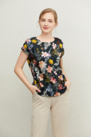 Blusas de Seda de Manga Corta para Mujer, Camisas Formales para Dama, Tops de Satén Elástico, Túnica de Trabajo de Oficina, Ropa Femenina
