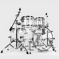 YOUYIZUO Ensemble complet de batterie en acrylique transparent 14x8, porte-batterie Instruments de musique, bouclier de batterie orange, ensemble personnalisé en acrylique pour enfants