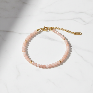 Pulsera de Acero Inoxidable con Baño de Oro PVD de 18k para Mujer, Cuentas de Piedras Preciosas Facetadas de 4mm, Joyería Minimalista de Cristal Curativo, Jade al por Mayor - Product Image 5