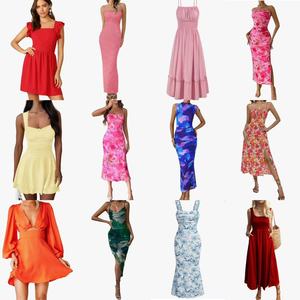 Robes Courtes Décontractées pour Femmes, Taille Empire, Imprimées, Tissées, Coupe Trapèze, Vente Chaude d'Été <span class=keywords><strong>en</strong></span> Gros - Product Image 1