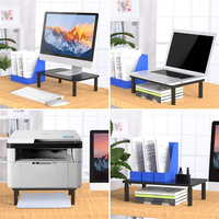 Support d'écran ergonomique réglable en 3 hauteurs, antidérapant, en métal maillé, pour ordinateur de bureau, organisateur pour le bureau