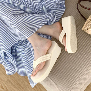 XIXITIAO Sandali Infradito Ultimi Arrivi <span class=keywords><strong>Scarpe</strong></span> Basse Estive da <span class=keywords><strong>Spiaggia</strong></span> in Eva Ciabatte Morbide da Donna Bianche con Zeppa Infradito in Eva per Ragazze - Product Image 5