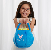 Personnalisation en gros, sacs et paniers à bonbons suspendus en peluche de lapin de Pâques, écologiques, super doux, mignons, cadeaux pour enfants