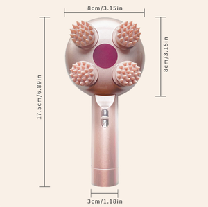 New Arrival Handheld Electric Scalp <b>Massager</b> Red Light Therapy Vibrating Brush Soft Tooth Heating Massage Comb for Body Neck - Product Image 5