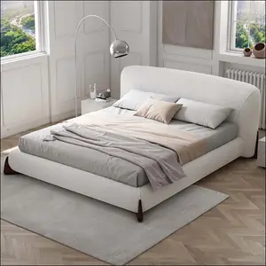 आराम बेडरूम फर्नीचर आधुनिक बिस्तर राजा रानी आकार आधुनिक नरम कपड़े बिस्तर फ्रेम