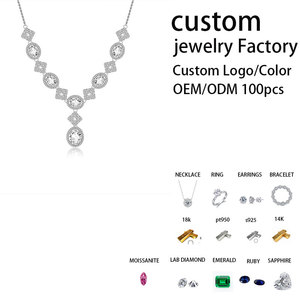 Collar de Plata 925 Original con Diamante Ovalado Brillante de 6*8/8*10mm, Color D, VVS1, Moissanita, para Mujer, Regalo de Boda - Product Image 2