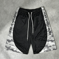 YYSY Short en nylon pour homme, coupe large, style rétro, sport et streetwear, avec blocs de couleur personnalisés et cordon de serrage élastique
