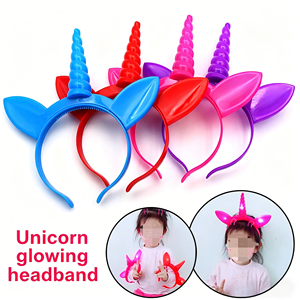 Vente flash - Clip à cheveux LED - Bandeau <span class=keywords><strong>licorne</strong></span> LED mignon pour enfant - Bandeau lumineux pour la décoration de fête d'anniversaire - Product Image 2