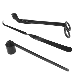 Jusuo 4-en-1 : Ciseaux coupe-mèche, éteignoir, crochets et outil de plongée pour bougies avec plateau – Accessoires en acier inoxydable - Product Image 4