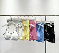 Ensemble de fitness 2 pièces pour femme de marque personnalisée : tenue de sport, de yoga et de fitness avec logo, shorts respirants